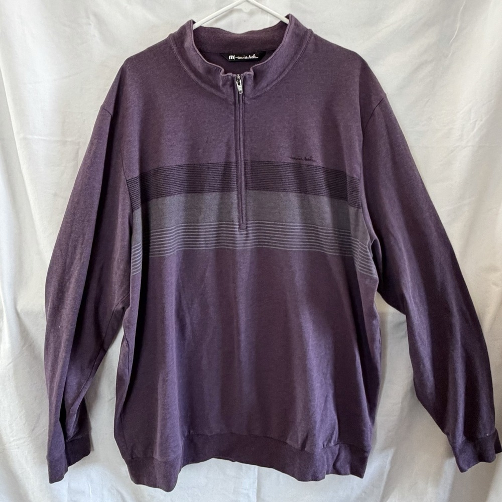 Travis Mathew 1/4 Zip Pullover Men's Size 2XL Purple Pioneer Stretch Golf Casual